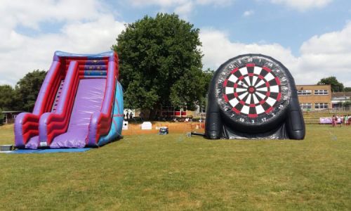 HIRE 10ft football Darts Inflatable Bouncy Castle Adults Weddings Fete Dartborad 